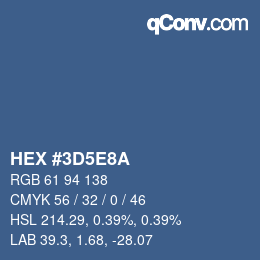 Color code: HEX #3D5E8A | qconv.com