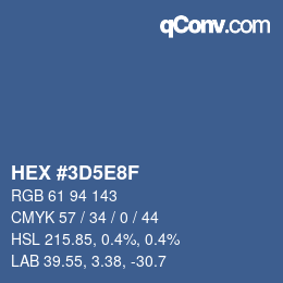 Farbcode: HEX #3D5E8F | qconv.com