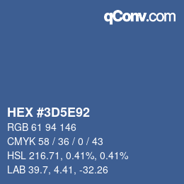 Color code: HEX #3D5E92 | qconv.com