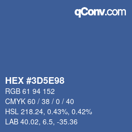 カラーコード: HEX #3D5E98 | qconv.com