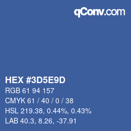 カラーコード: HEX #3D5E9D | qconv.com