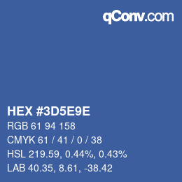 颜色代码: HEX #3D5E9E | qconv.com