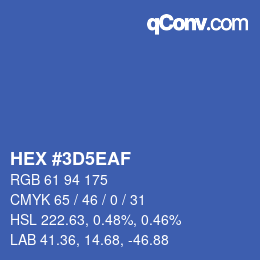 颜色代码: HEX #3D5EAF | qconv.com