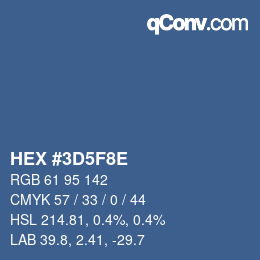 Color code: HEX #3D5F8E | qconv.com