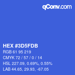 カラーコード: HEX #3D5FDB | qconv.com