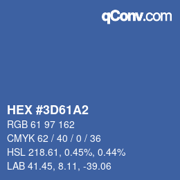 カラーコード: HEX #3D61A2 | qconv.com