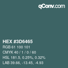 Color code: HEX #3D6465 | qconv.com