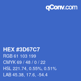 Color code: HEX #3D67C7 | qconv.com