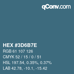 Color code: HEX #3D6B7E | qconv.com