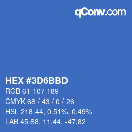 Farbcode: HEX #3D6BBD | qconv.com