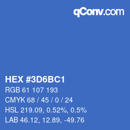 カラーコード: HEX #3D6BC1 | qconv.com