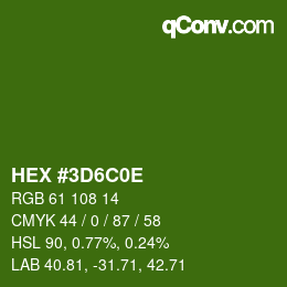 Color code: HEX #3D6C0E | qconv.com