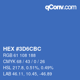 颜色代码: HEX #3D6CBC | qconv.com