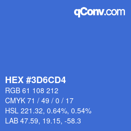 カラーコード: HEX #3D6CD4 | qconv.com
