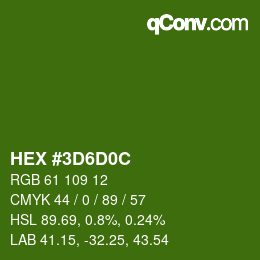 Color code: HEX #3D6D0C | qconv.com