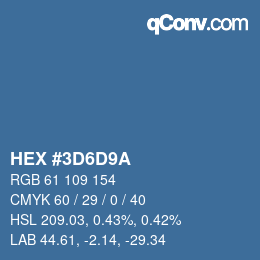 Color code: HEX #3D6D9A | qconv.com