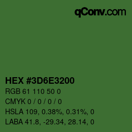 Farbcode: HEX #3D6E3200 | qconv.com