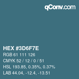 Color code: HEX #3D6F7E | qconv.com