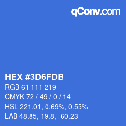 颜色代码: HEX #3D6FDB | qconv.com