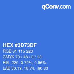 カラーコード: HEX #3D73DF | qconv.com