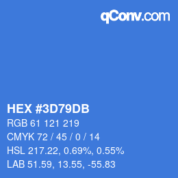 Color code: HEX #3D79DB | qconv.com