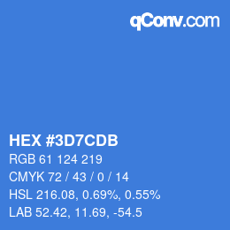 Color code: HEX #3D7CDB | qconv.com