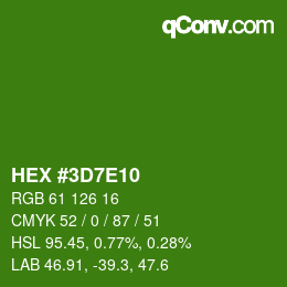 Color code: HEX #3D7E10 | qconv.com