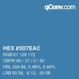 Color code: HEX #3D7EAC | qconv.com