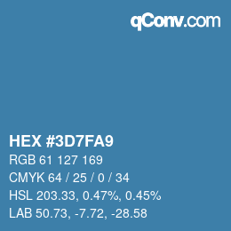 Color code: HEX #3D7FA9 | qconv.com