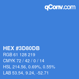 Color code: HEX #3D80DB | qconv.com