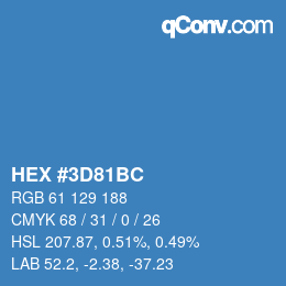 カラーコード: HEX #3D81BC | qconv.com