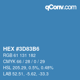 颜色代码: HEX #3D83B6 | qconv.com