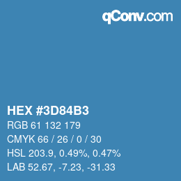 Color code: HEX #3D84B3 | qconv.com