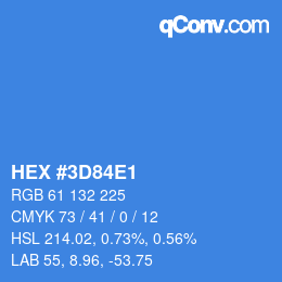 Color code: HEX #3D84E1 | qconv.com