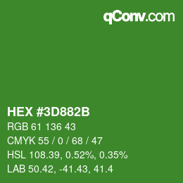Color code: HEX #3D882B | qconv.com