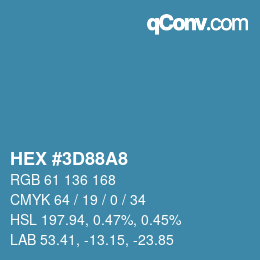 Color code: HEX #3D88A8 | qconv.com