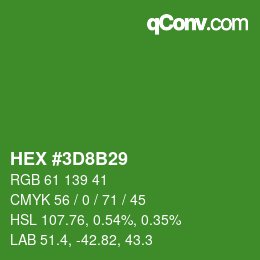 Color code: HEX #3D8B29 | qconv.com
