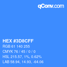 Color code: HEX #3D8CFF | qconv.com