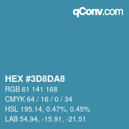 Color code: HEX #3D8DA8 | qconv.com