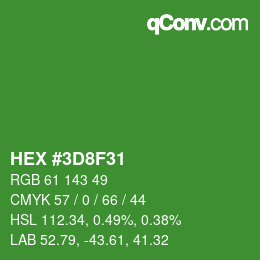 颜色代码: HEX #3D8F31 | qconv.com