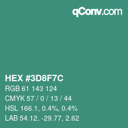 Código de color: HEX #3D8F7C | qconv.com