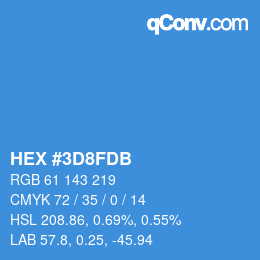 カラーコード: HEX #3D8FDB | qconv.com