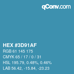 カラーコード: HEX #3D91AF | qconv.com