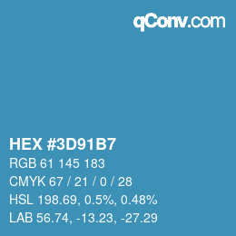 カラーコード: HEX #3D91B7 | qconv.com