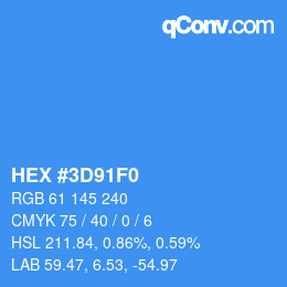 Color code: HEX #3D91F0 | qconv.com
