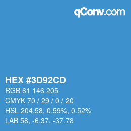 Color code: HEX #3D92CD | qconv.com