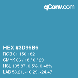Color code: HEX #3D96B6 | qconv.com
