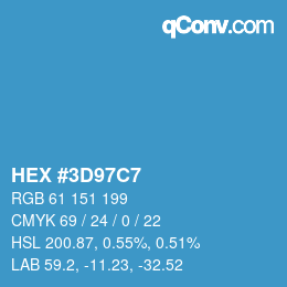Color code: HEX #3D97C7 | qconv.com