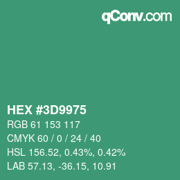 カラーコード: HEX #3D9975 | qconv.com
