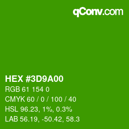 Farbcode: HEX #3D9A00 | qconv.com